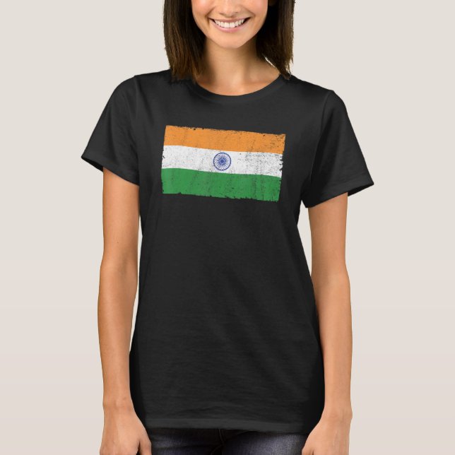 Camiseta Índia Dia da Índia Hindustani Flag 8 (Frente)