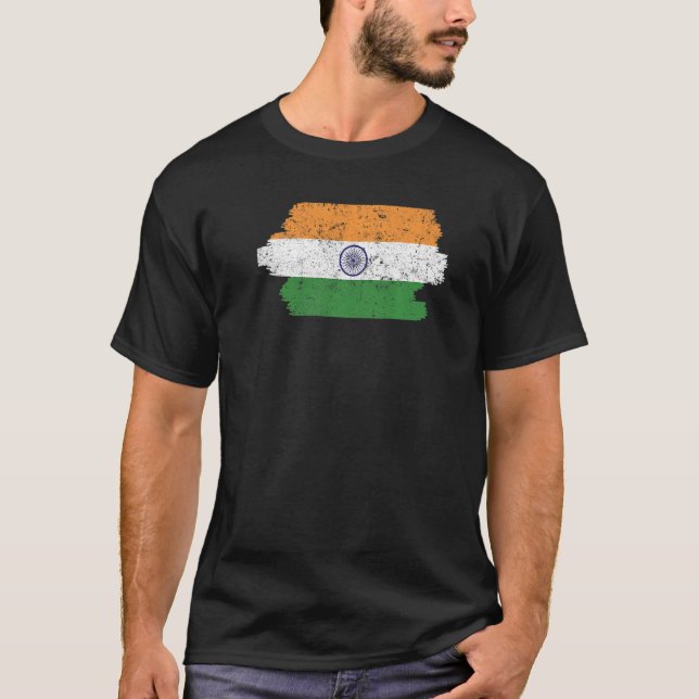 Camiseta Índia Dia da Índia Hindustani Flag 8 (Frente)