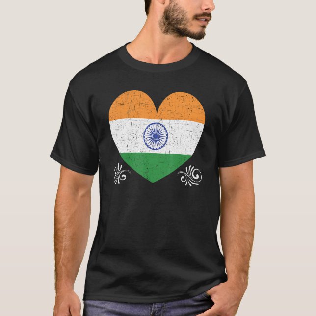 Camiseta Índia Dia da Índia Hindustani Indiano Bandeira 3 (Frente)