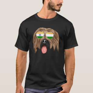 Camiseta Índia Flag Briard Dog India Pocket