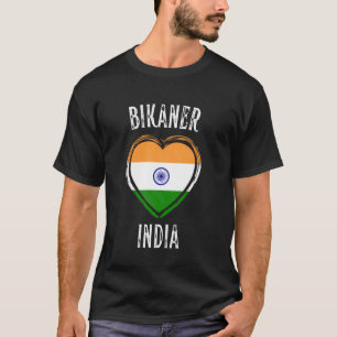 Camiseta Índia Flag Heart Bikaner City