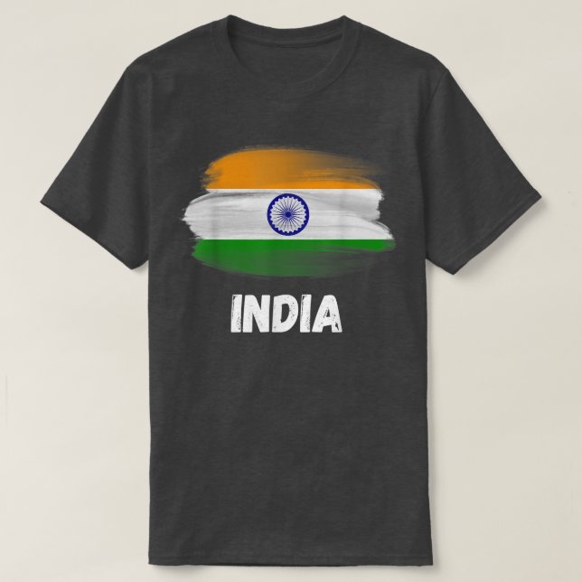 Camiseta India Flag Pride Retro Indian Flag Family Matching (Frente do Design)