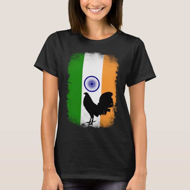 Camiseta India Indian flag game fowl rooster gallero gamefo (Frente)