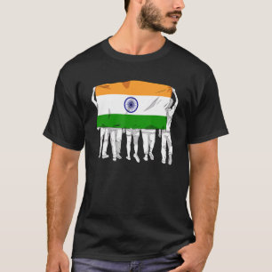 Camiseta Índia Orud Bandeira Dia Hindi País Ashok Chakra Hi