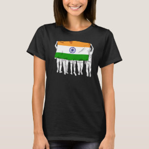 Camiseta Índia Orud Bandeira Dia Hindi País Ashok Chakra Hi