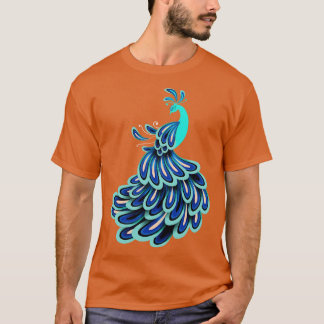 Camiseta Índia Pássaro Ornamental Pássaro Doado Pavão
