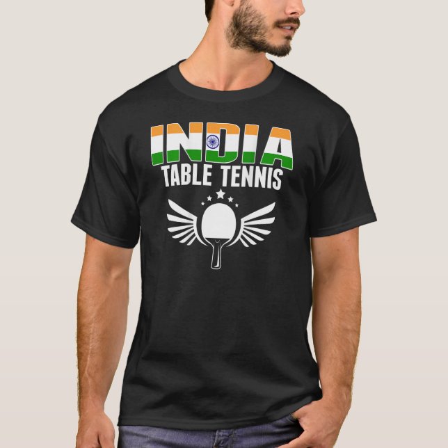 Camiseta India Table Tennis   Support Indian Ping Pong Team (Frente)