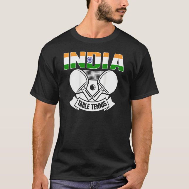 Camiseta India Table Tennis   Support Indian Ping Pong Team (Frente)