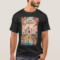 Índia Taj Mahal Ilustração Viagem Arte Vintage