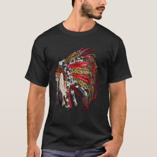 Camiseta Indian Feather Headdress Western Native American