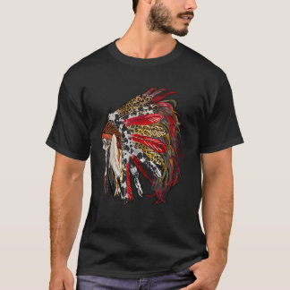 Camiseta Indian Feather Headdress Western Native American