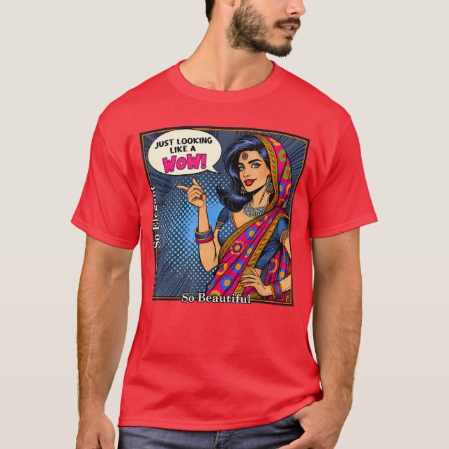 Camiseta Indian Meet Me in India Funny Just Looking Like A  (Frente)