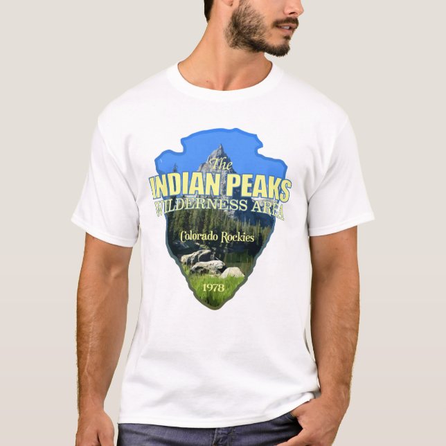 Camiseta Indian Peaks WA (ponta de seta) (Frente)