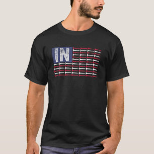 Camiseta Indiana Casa Estado Na Bandeira Americana Golfe Pa