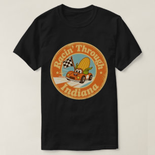 Camiseta Indiana Charm_ Milho e Bandeira Xadrez Vintage