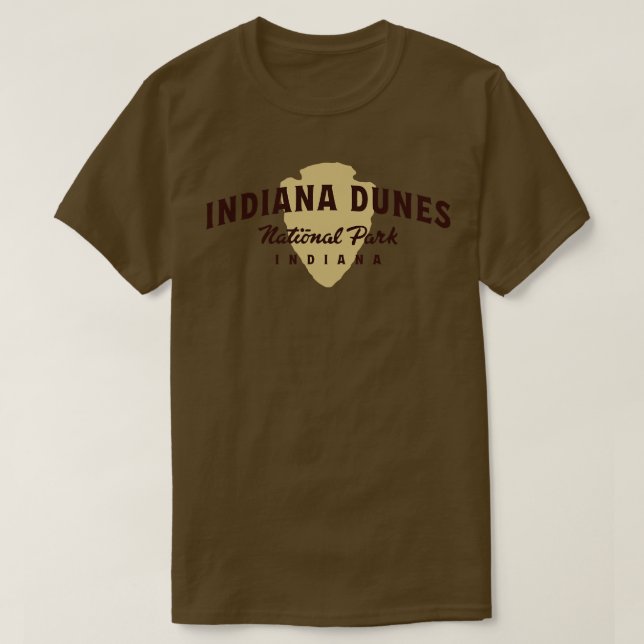 Camiseta Indiana Dunes National Park Archou Texto Castanho (Frente do Design)