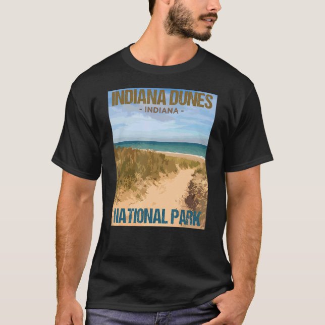 Camiseta Indiana Dunes National Park Poster Design (Frente)