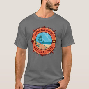 Camiseta Indiana Dunes National Park Retro Compass Emblem