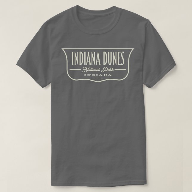 Camiseta Indiana Dunes National Park Shield Tan (Frente do Design)