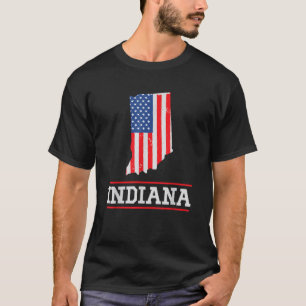 Camiseta Indiana EUA Bandeira Estado dos EUA Silhouette Ind