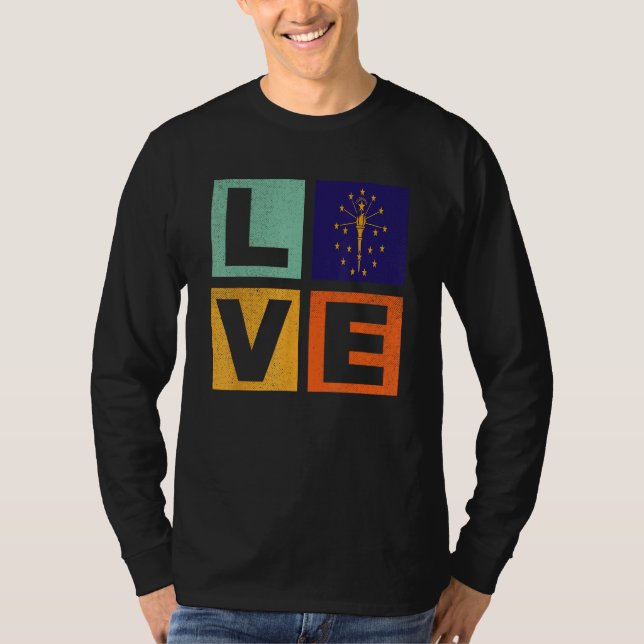 Camiseta Indiana Flag  Love Indiana (Frente)