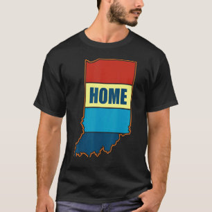 Camiseta Indiana Home State Retro Bean Bag Skyline