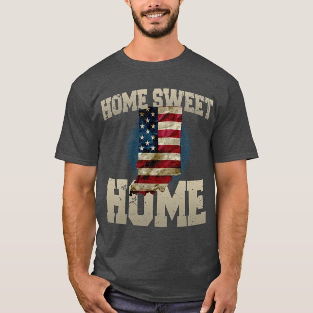 Camiseta Indiana Home sweet Home US Flag Awesome Design Gif (Frente)