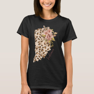 Camiseta Indiana Leopard Pattern Map Leo State