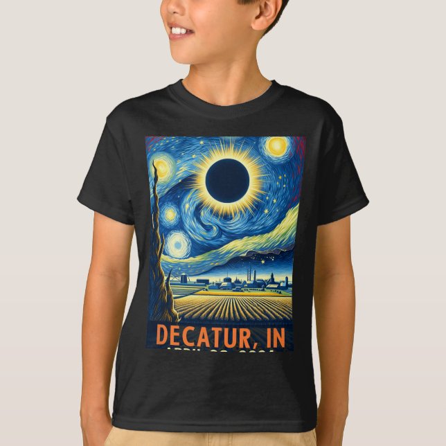 Camiseta Indiana Total Solar Eclipse 2024 Starry Night (Frente)