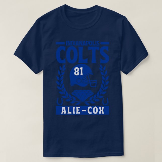 Camiseta Indianapolis Colts Alie Cox 81 Americano (Frente do Design)