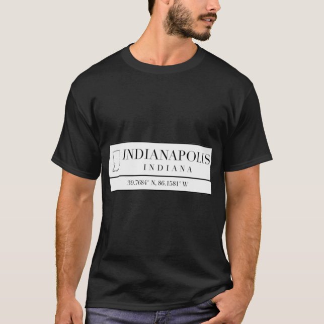 Camiseta Indianapolis Indiana coordena sobredimensionado (Frente)