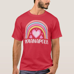 Camiseta Indianápolis Indiana para Mulheres Arco-íris