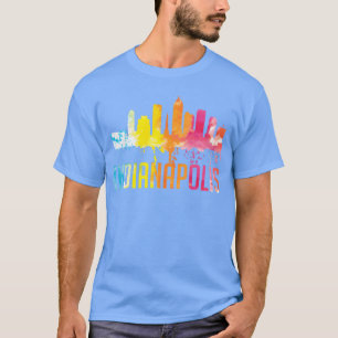 Camiseta Indianapolis Indiana Watercolor City yline engraça