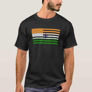 Camiseta Indiano American Flag America Índia EUA Pride Tee
