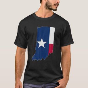 Camiseta INDIANO ESTADO MAPA TEXAS TX Flag Raízes Homens Mu