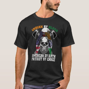 Camiseta Indiano Por Blood American Por Nascimento Patriota