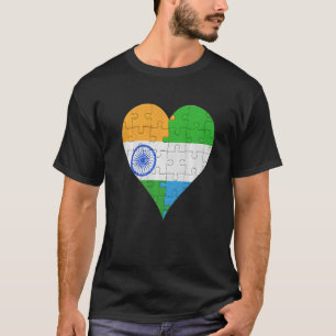 Camiseta Indiano Sinalizador de Serra Leoa Coração