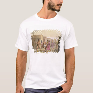Camiseta Indianos de Lahoutan, Canadá (gravura da cor)
