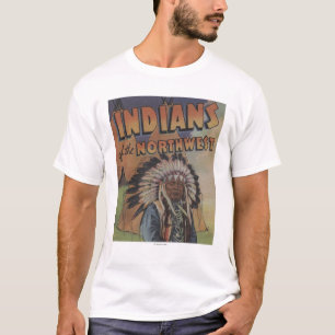 Camiseta Indianos do noroeste - chefe indiano & Teepee