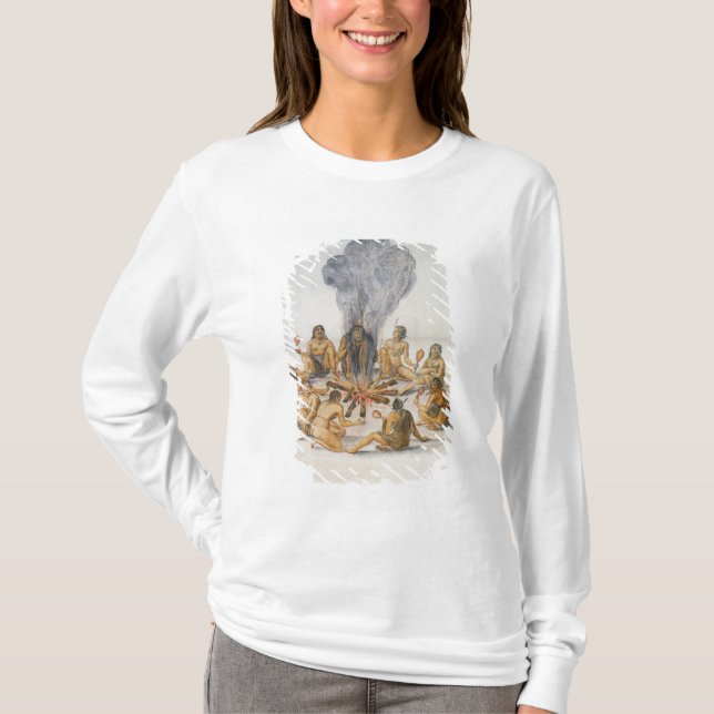 Camiseta Indianos em volta de um fogo (Frente)