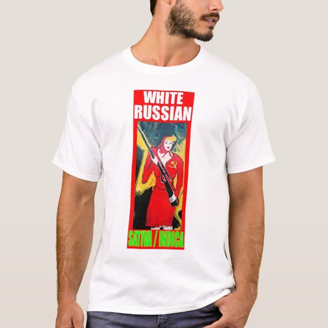 CAMISETA INDICA SATIVA DO RUSSO BRANCO (Frente)
