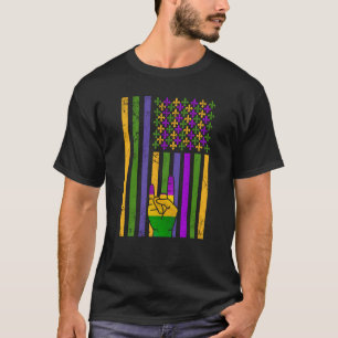 Camiseta Indicador Americano Mardi Gras Rocker Rock Hand Si