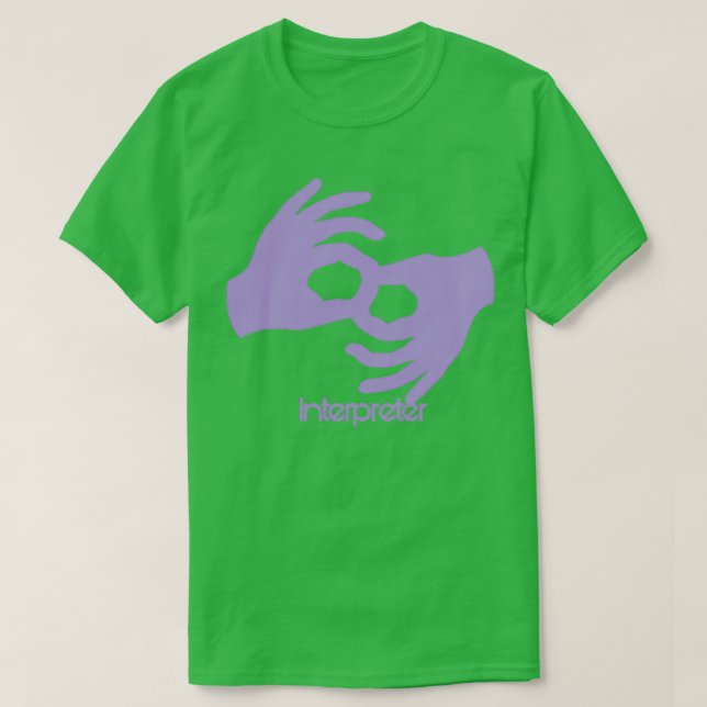 Camiseta Indicador Asl Roxo para intérprete (Frente do Design)
