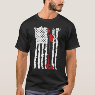 Camiseta Indicador de Metal American Flag Vintage Style Us 