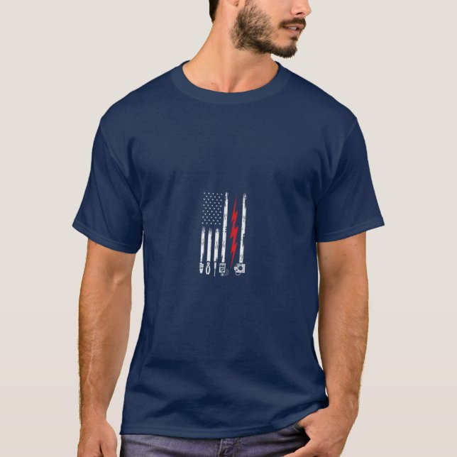 Camiseta Indicador Eletrônico EUA com Ferramentas (Frente)
