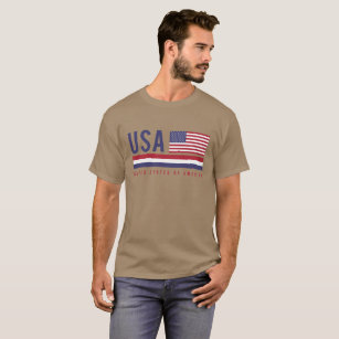 Camiseta Indicador EUA e Código ISO Alfa-3 Design T-Shirt