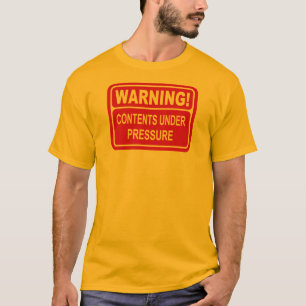 Camiseta Índices do sinal de aviso sob o design da pressã