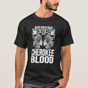 Camiseta Indígena Nativa Americana Um Velho Homem Com Nativ