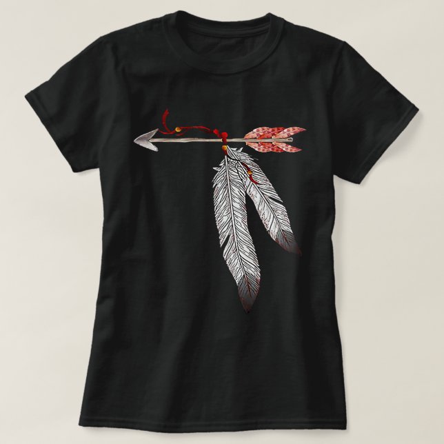 Camiseta Indígenas Americano Heritage Jewel Tone Fea (Frente do Design)