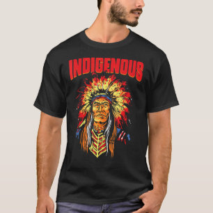 Camiseta Indígenas Americano Nativo de Sangue Indiano de Mã